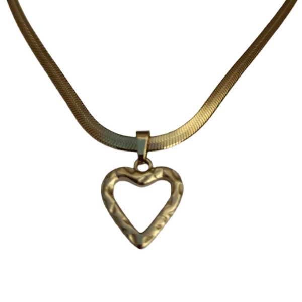 COLLAR DORADO CORAZÓN HUECO