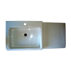 Lavabo de cerámica blanca